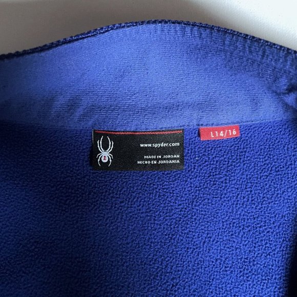 Spyder Kids Full Zip Fleece Jacket Blue Size L 14/16 Warm Ski Layer - Picture 6 of 9